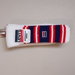 New Vintage Levi's Red White And Blue Logo Socks